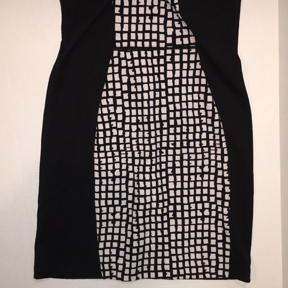 Ile New York Black + White Grid Print Sheath Dress – Size 12 - Picture 4 of 7